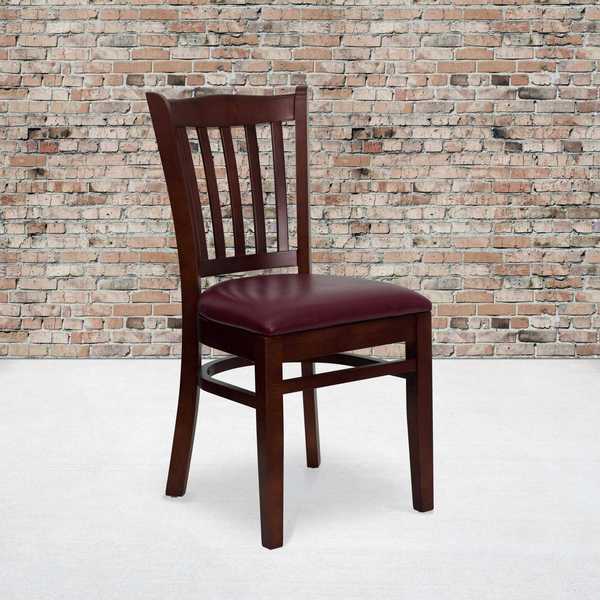 Mahogany Wood Chair-Burg Vinyl
