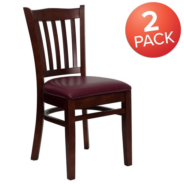 Mahogany Wood Chair-Burg Vinyl