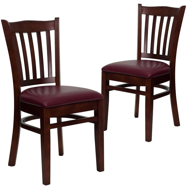 Mahogany Wood Chair-Burg Vinyl