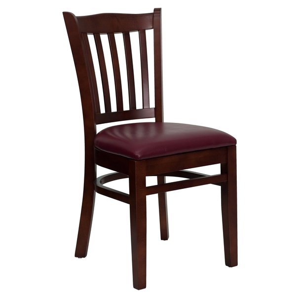 Mahogany Wood Chair-Burg Vinyl