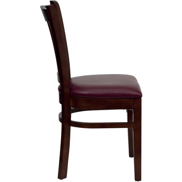 Mahogany Wood Chair-Burg Vinyl