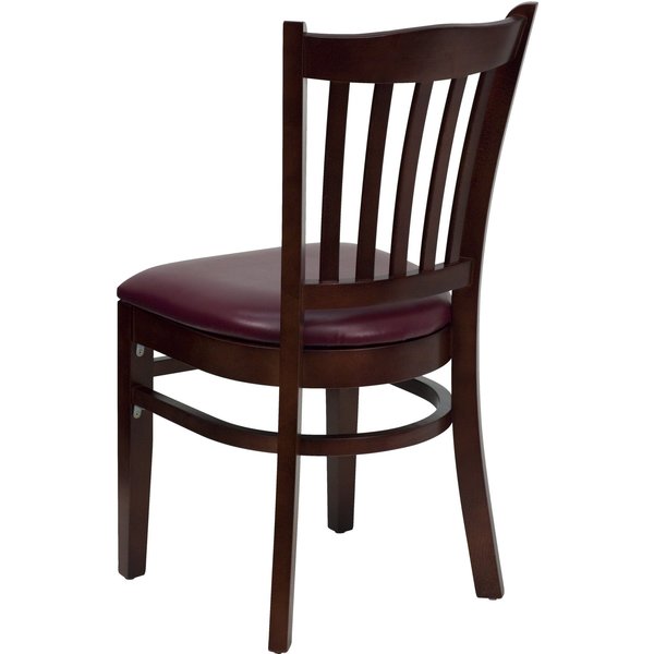 Mahogany Wood Chair-Burg Vinyl