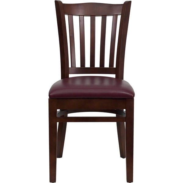 Mahogany Wood Chair-Burg Vinyl
