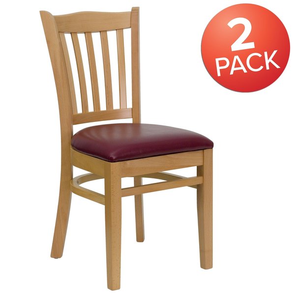 Natural Wood Chair-Burg Vinyl