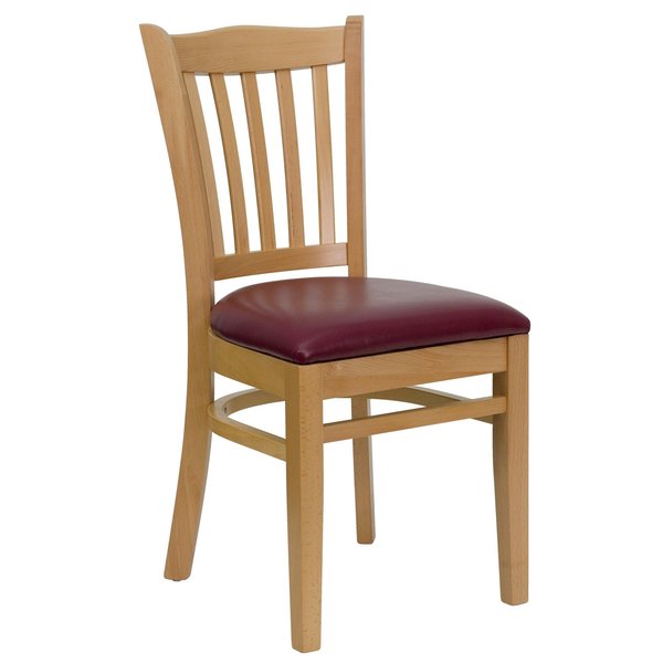 Natural Wood Chair-Burg Vinyl