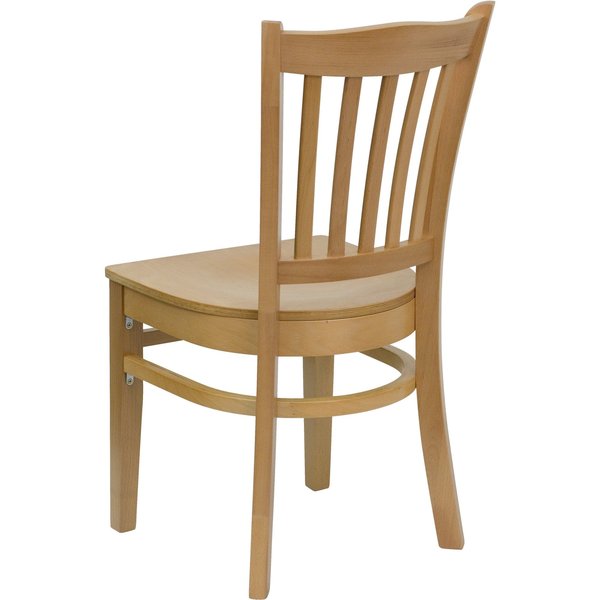 HERCULES Series Vertical Slat Back Natural Wood Restaurant Chair