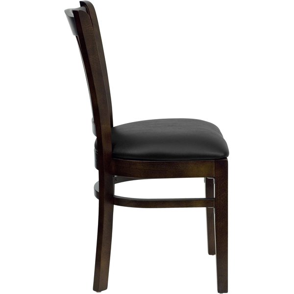 Walnut Wood Chair-Blk Vinyl