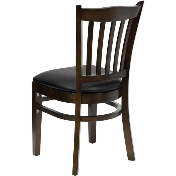 Walnut Wood Chair-Blk Vinyl