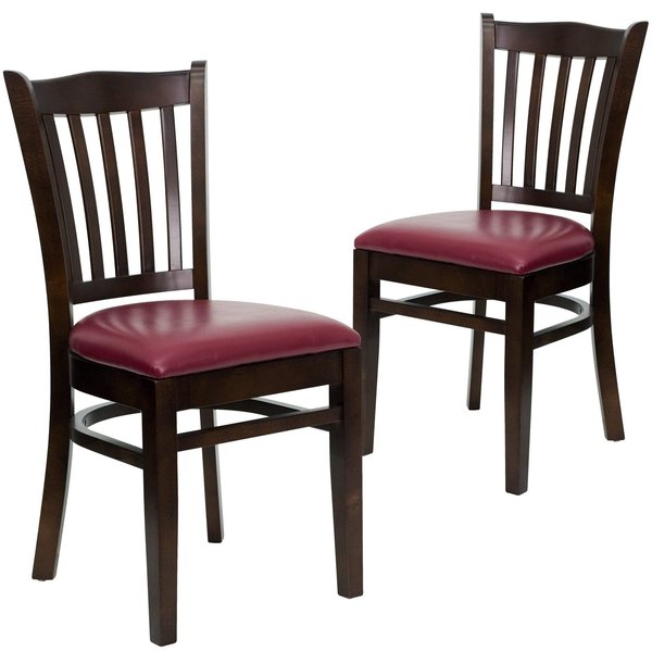 Walnut Wood Chair-Burg Vinyl