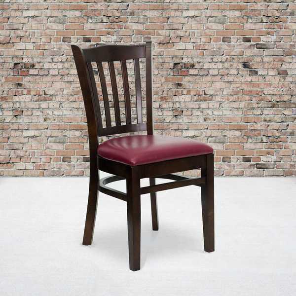 Walnut Wood Chair-Burg Vinyl