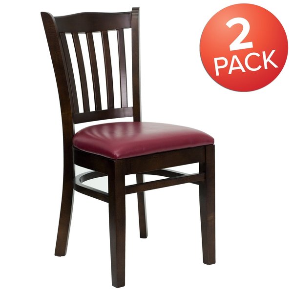 Walnut Wood Chair-Burg Vinyl