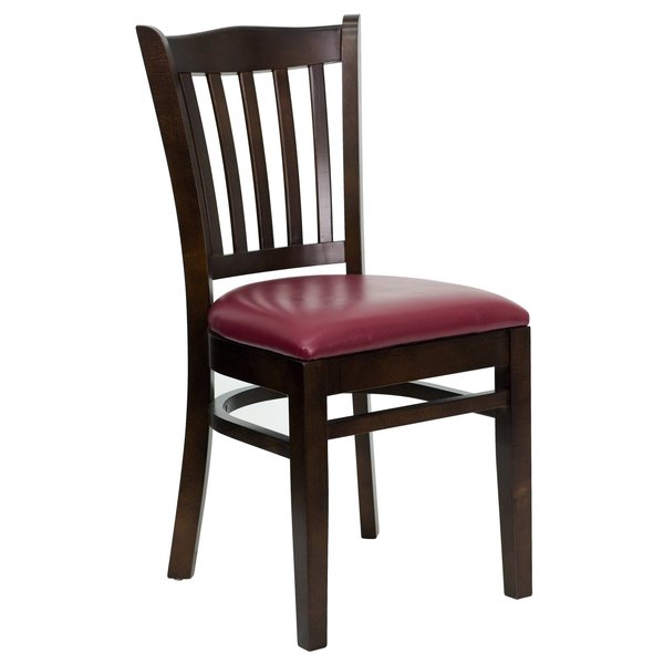 Walnut Wood Chair-Burg Vinyl