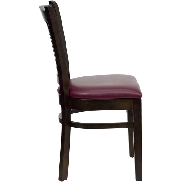 Walnut Wood Chair-Burg Vinyl