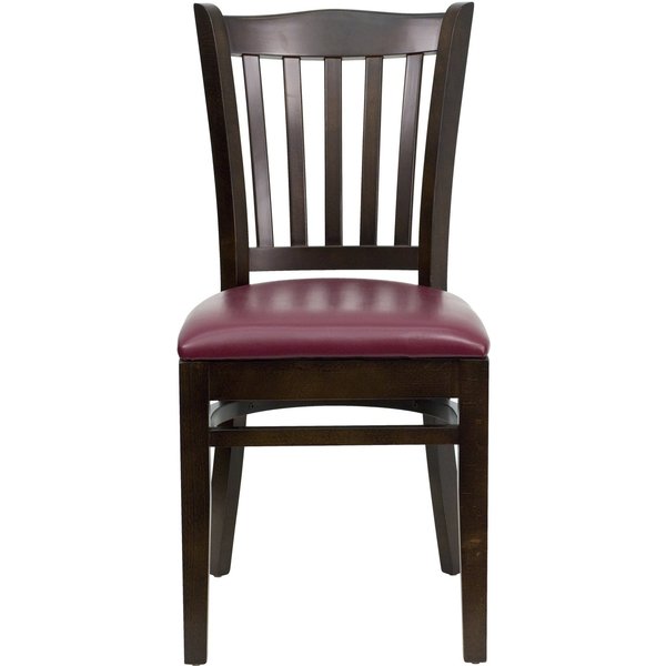 Walnut Wood Chair-Burg Vinyl