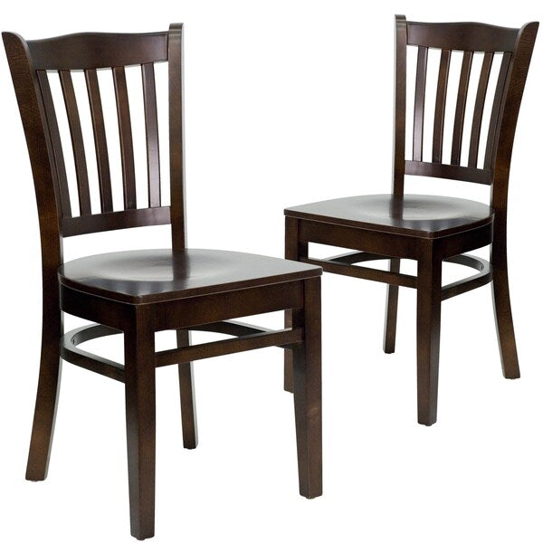 HERCULES Series Vertical Slat Back Walnut Wood Restaurant Chair