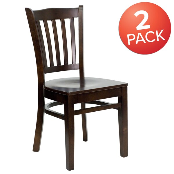 HERCULES Series Vertical Slat Back Walnut Wood Restaurant Chair