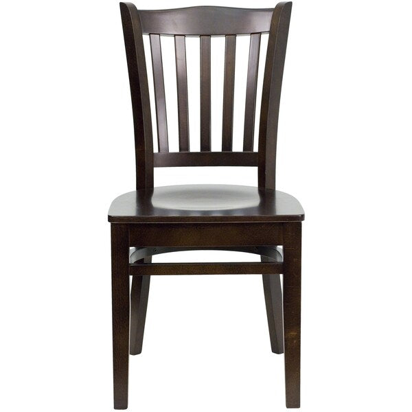HERCULES Series Vertical Slat Back Walnut Wood Restaurant Chair