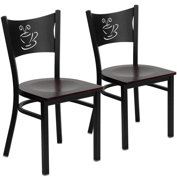Black Coffee Chair-Mah Seat