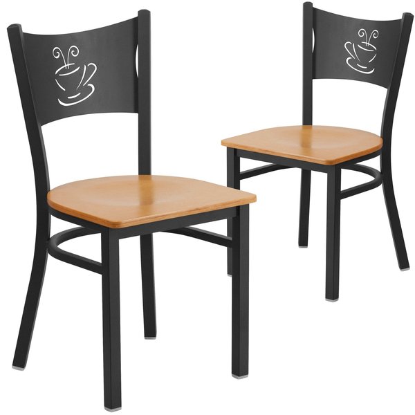 Black Coffee Chair-Nat Seat