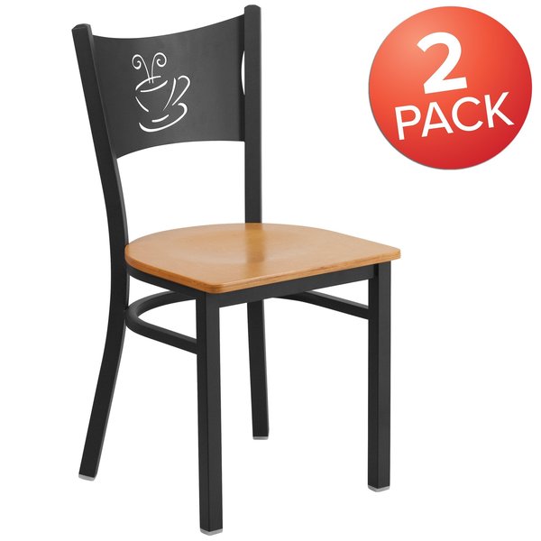 Black Coffee Chair-Nat Seat