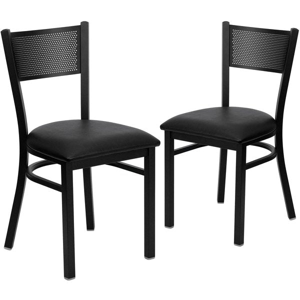 Black Grid Chair-Black Seat