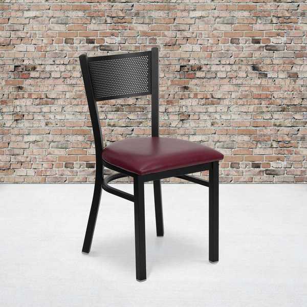Black Grid Chair-Burg Seat