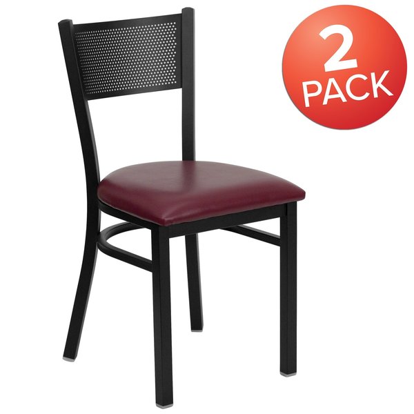 Black Grid Chair-Burg Seat