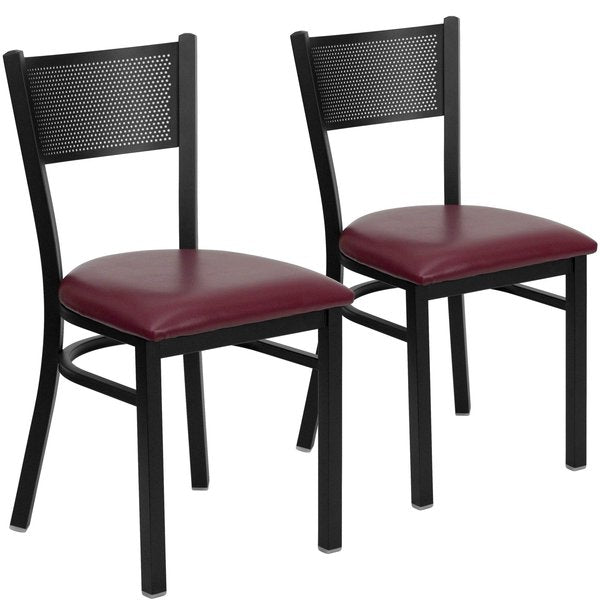 Black Grid Chair-Burg Seat