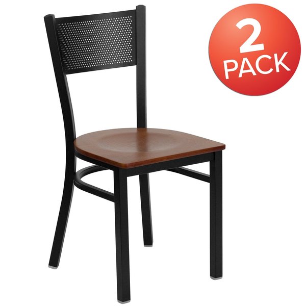 Black Grid Chair-Cherry Seat