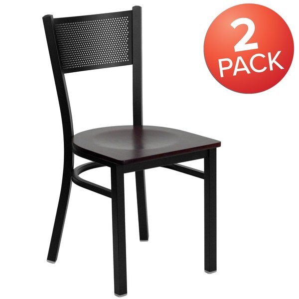 Black Grid Chair-Mah Seat