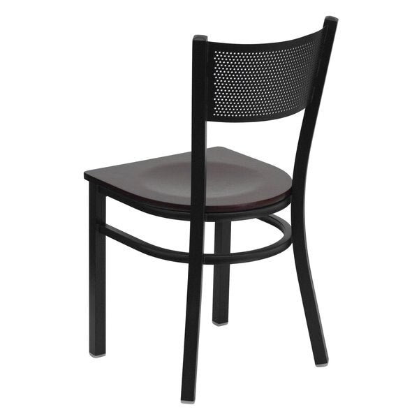 Black Grid Chair-Mah Seat