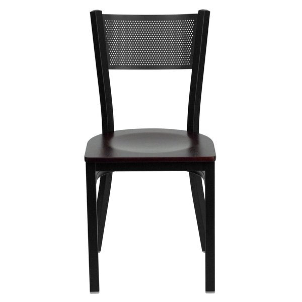 Black Grid Chair-Mah Seat