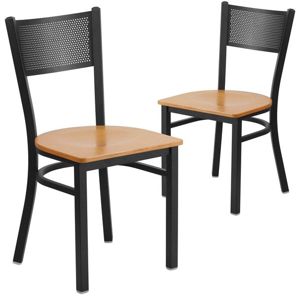 Black Grid Chair-Nat Seat