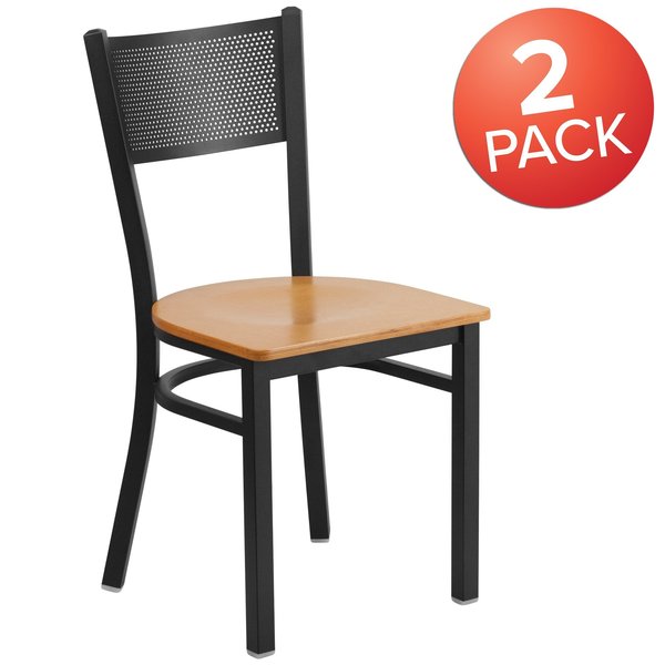 Black Grid Chair-Nat Seat