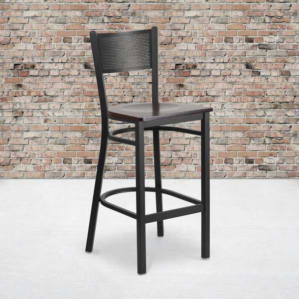 Black Grid Stool-Wal Seat