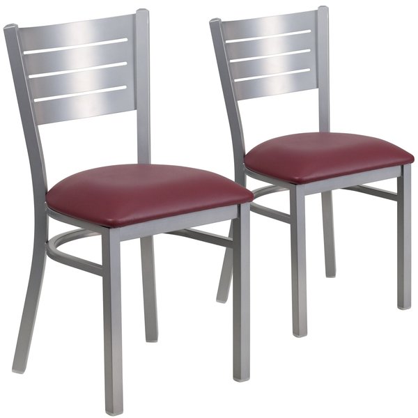 Silver Slat Chair-Burg Seat
