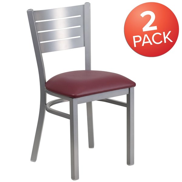 Silver Slat Chair-Burg Seat