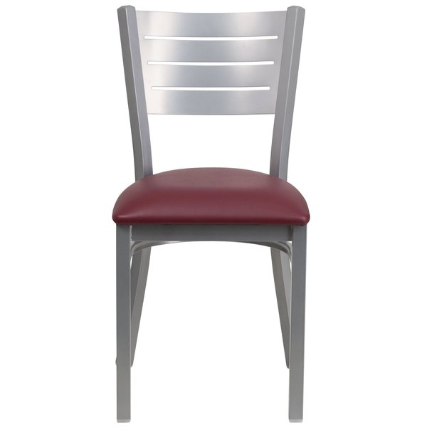 Silver Slat Chair-Burg Seat