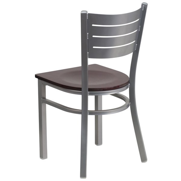 Silver Slat Chair-Mah Seat