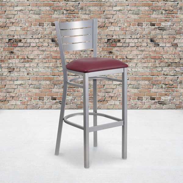 Silver Slat Stool-Burg Seat