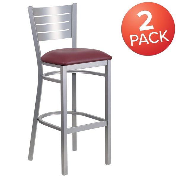 Silver Slat Stool-Burg Seat