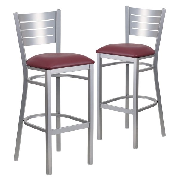 Silver Slat Stool-Burg Seat