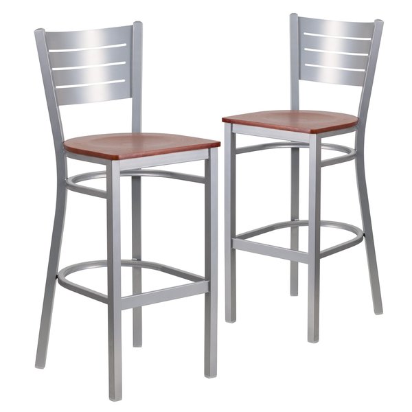 Silver Slat Stool-Chy Seat