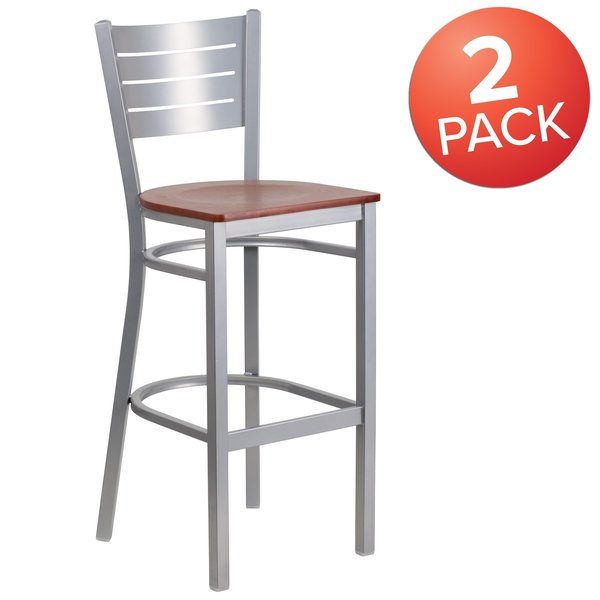 Silver Slat Stool-Chy Seat
