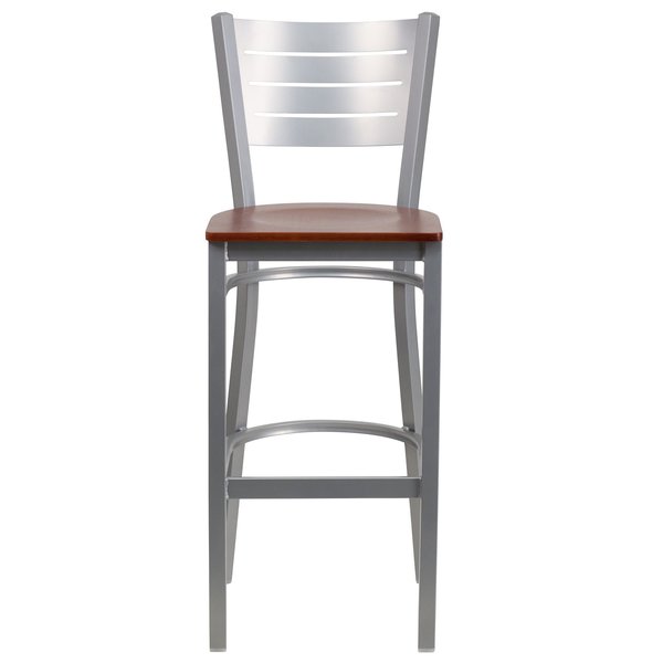Silver Slat Stool-Chy Seat