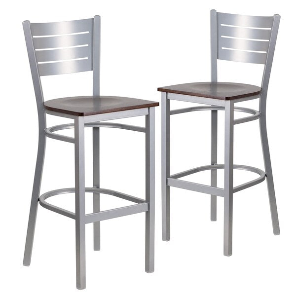 Silver Slat Stool-Wal Seat