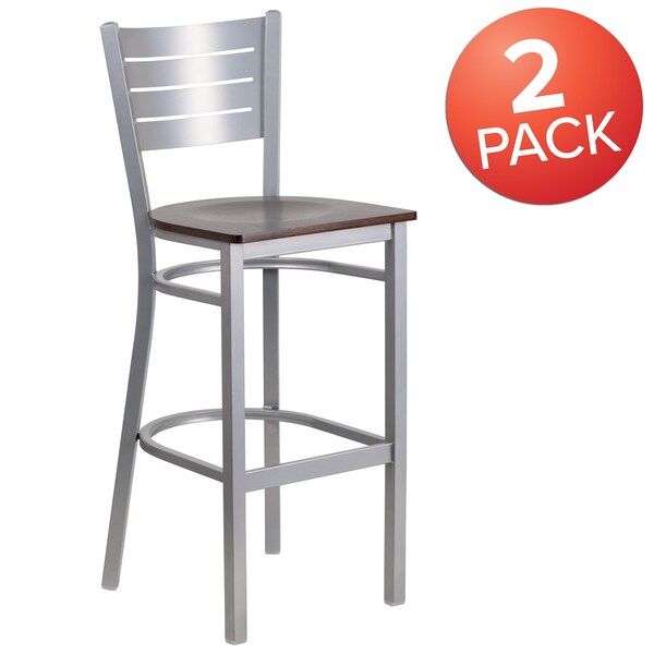 Silver Slat Stool-Wal Seat