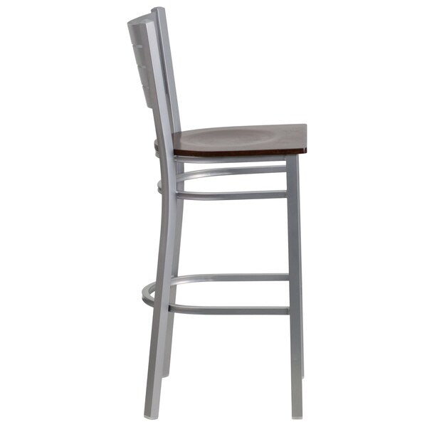 Silver Slat Stool-Wal Seat