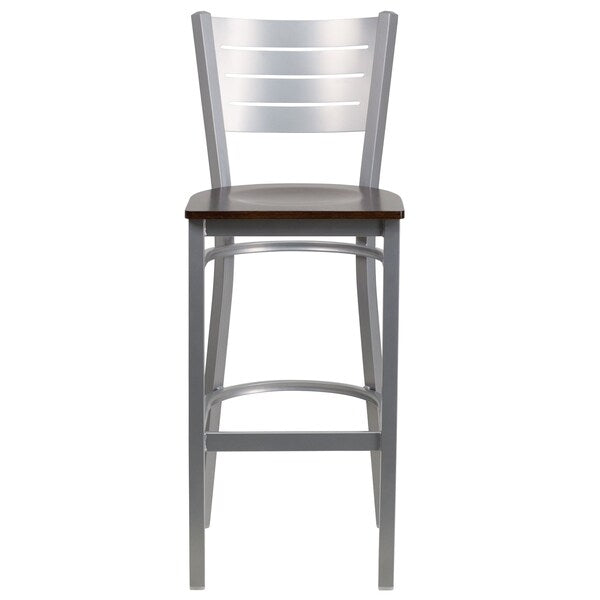 Silver Slat Stool-Wal Seat