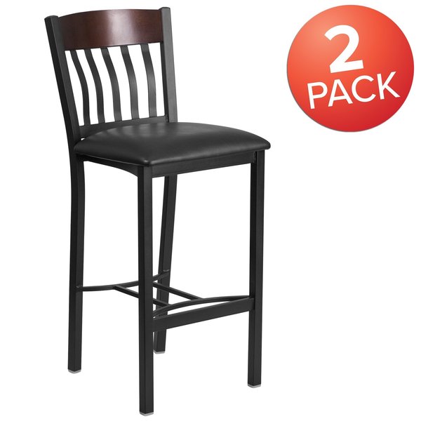 Bk/Nat Vert Stool-Black Seat